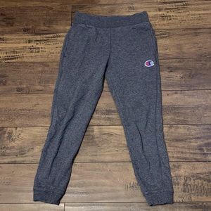 Boys, grey Champion sweatpants.